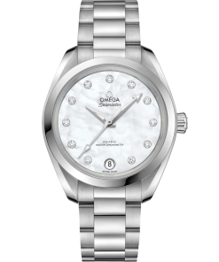 Omega Seamaster Aqua Terra 150M 34mm White Dial with Diamonds Stainless Steel Bracelet 220.10.34.20.55.001