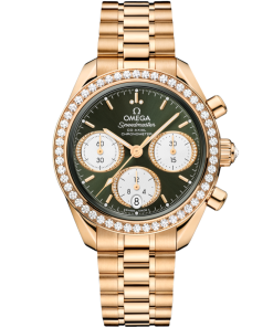 Omega Speedmaster 38 Green Dial 38mm with Diamonds Moonshine�?18k Rose Gold Bracelet 324.55.38.50.60.001