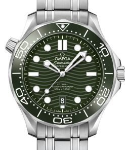 Alternative view of Omega Seamaster Diver 300M 42mm Green Dial Stainless Steel Bracelet 210.30.42.20.10.001