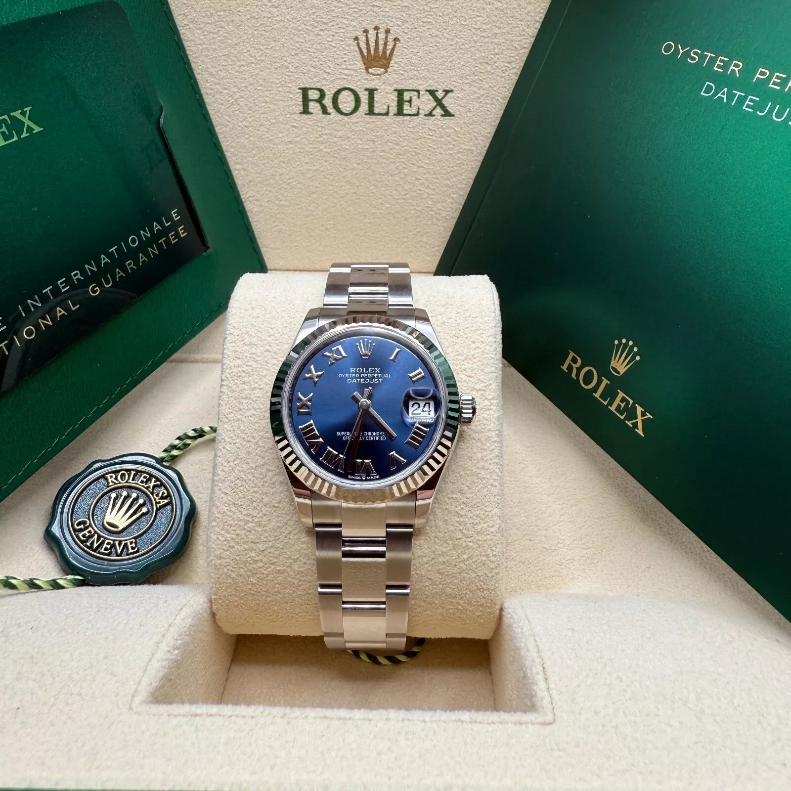Rolex Datejust m278274-0033/0034 Bright Blue Dial 31mm Fluted Bezel Oyster Bracelet - Image 15