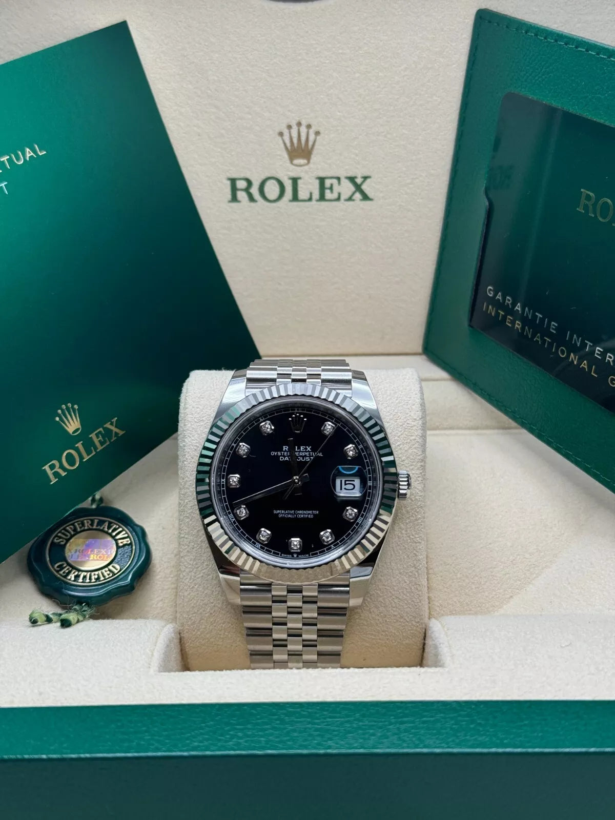 Rolex Datejust 41mm 126334 Black Diamond Oyster Stainless Steel Mens Watch - Image 11