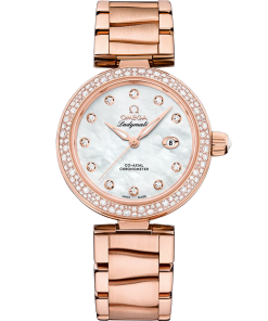 Omega De Ville Ladymatic 34mm White Dial with Diamonds Sedna�?18k Rose Gold Bracelet 425.65.34.20.55.010