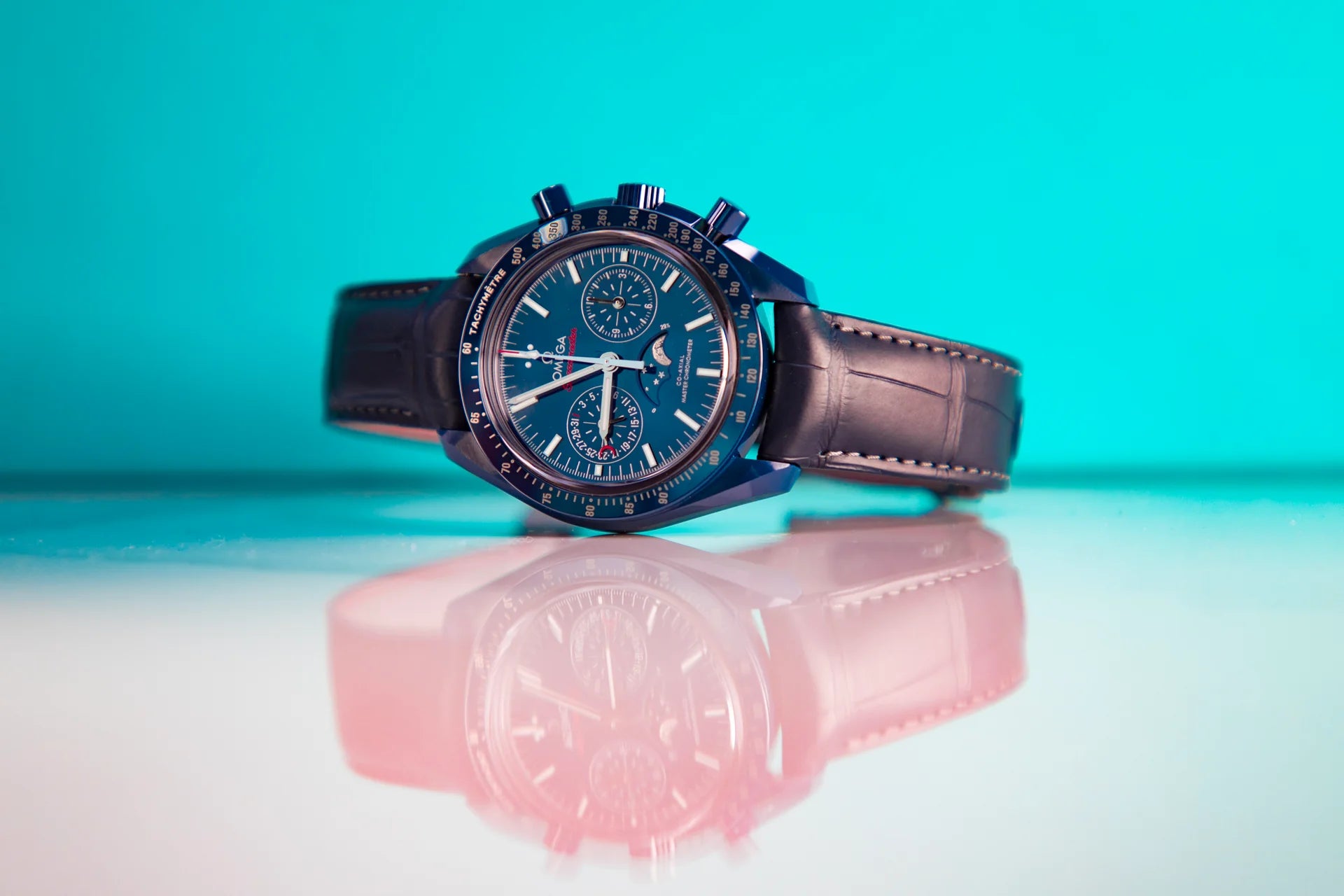 Omega Speedmaster Moonphase Blue Dial 44.25mm Blue ceramic Strap 304.93.44.52.03.001 - Image 7