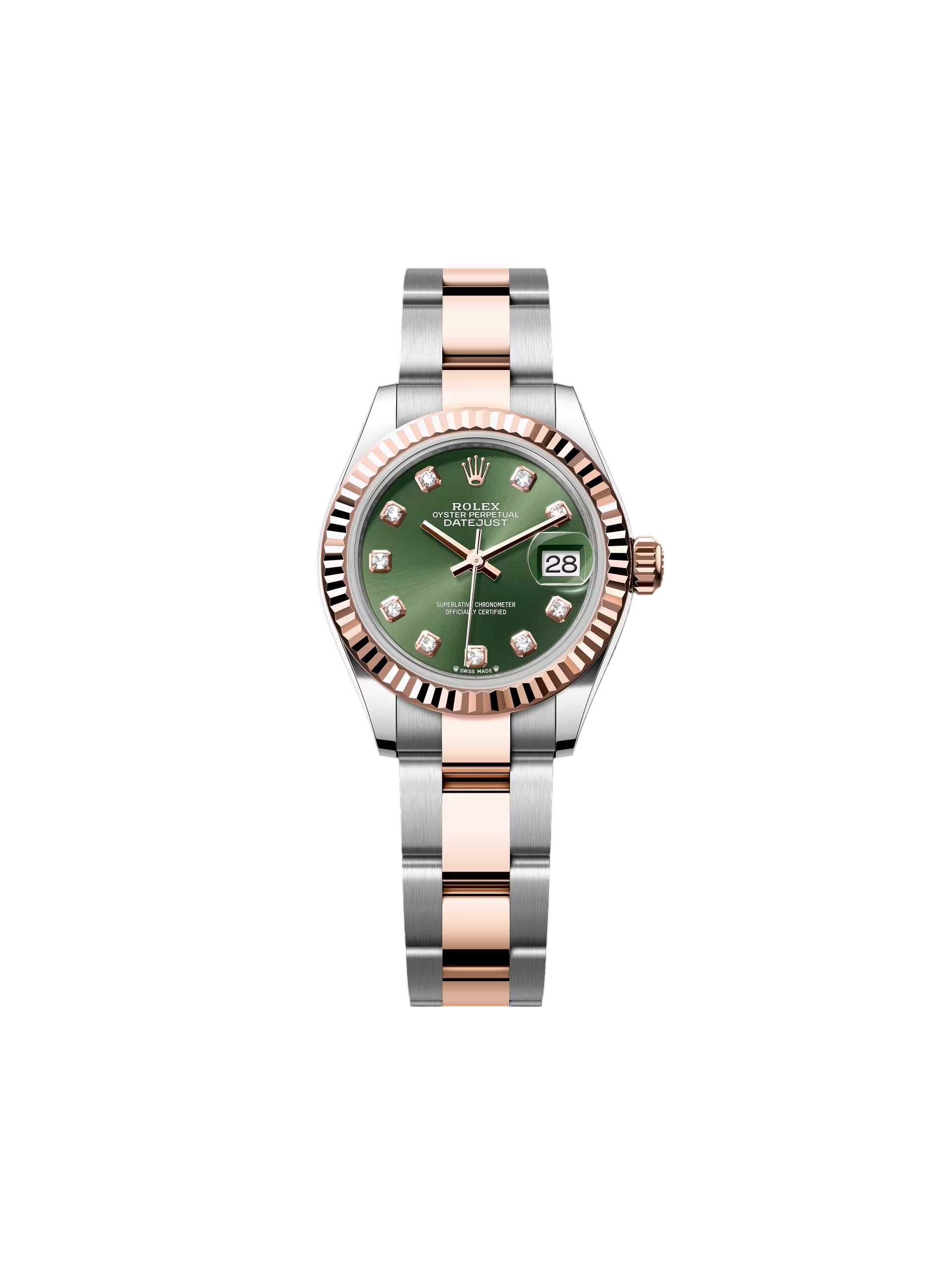 Rolex Lady-Datejust 28mm 279171 Green Diamond Oyster Stainless Steel and Rose Gold - Image 5