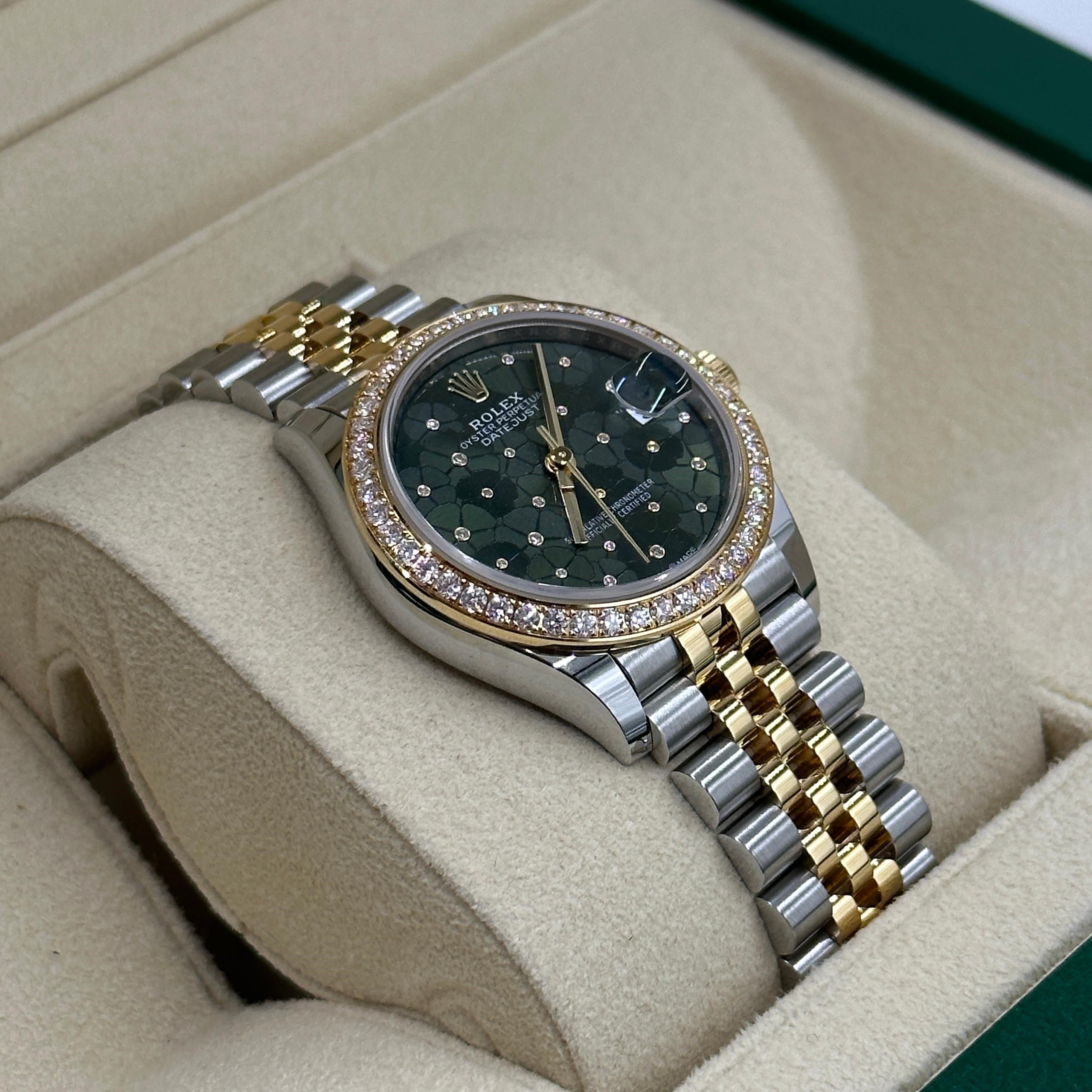 Rolex Datejust m278383-0031/0032 31mm Green Floral Dial Oyster Bracelet - Image 4