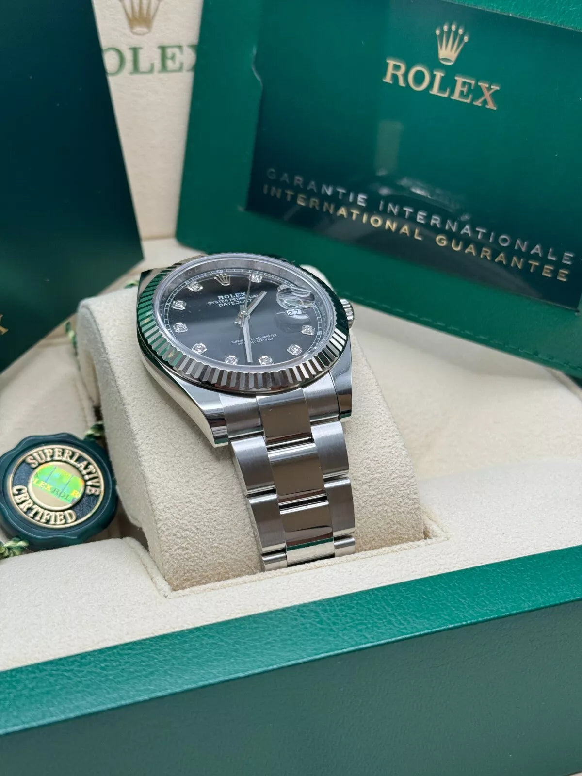 Rolex Datejust 41mm 126334 Black Diamond Oyster Stainless Steel Mens Watch - Image 14
