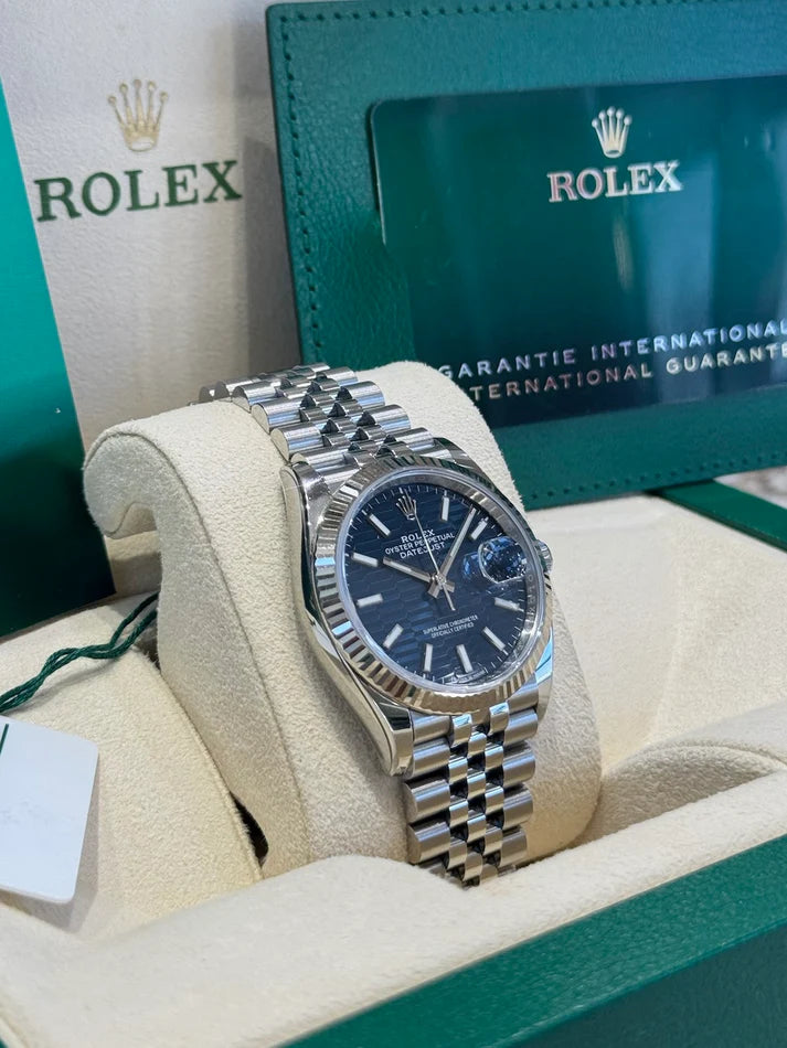 Rolex Datejust 36mm 126234 Blue Fluted Motif Dial Jubilee Bracelet - Image 3
