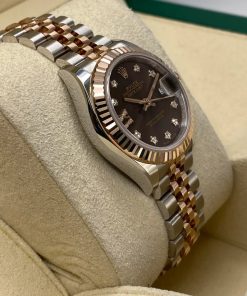 Alternative view of Rolex Lady-Datejust 28mm 279171 Chocolate Diamond Set Oyster Stainless Steel and Rose Gold