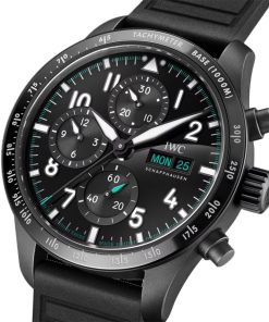 Alternative view of IWC Pilot Performance Chronograph 41mm Mercedes AMG Petronas Formula OneTM Team Mens Watch Black Rubber IW388306