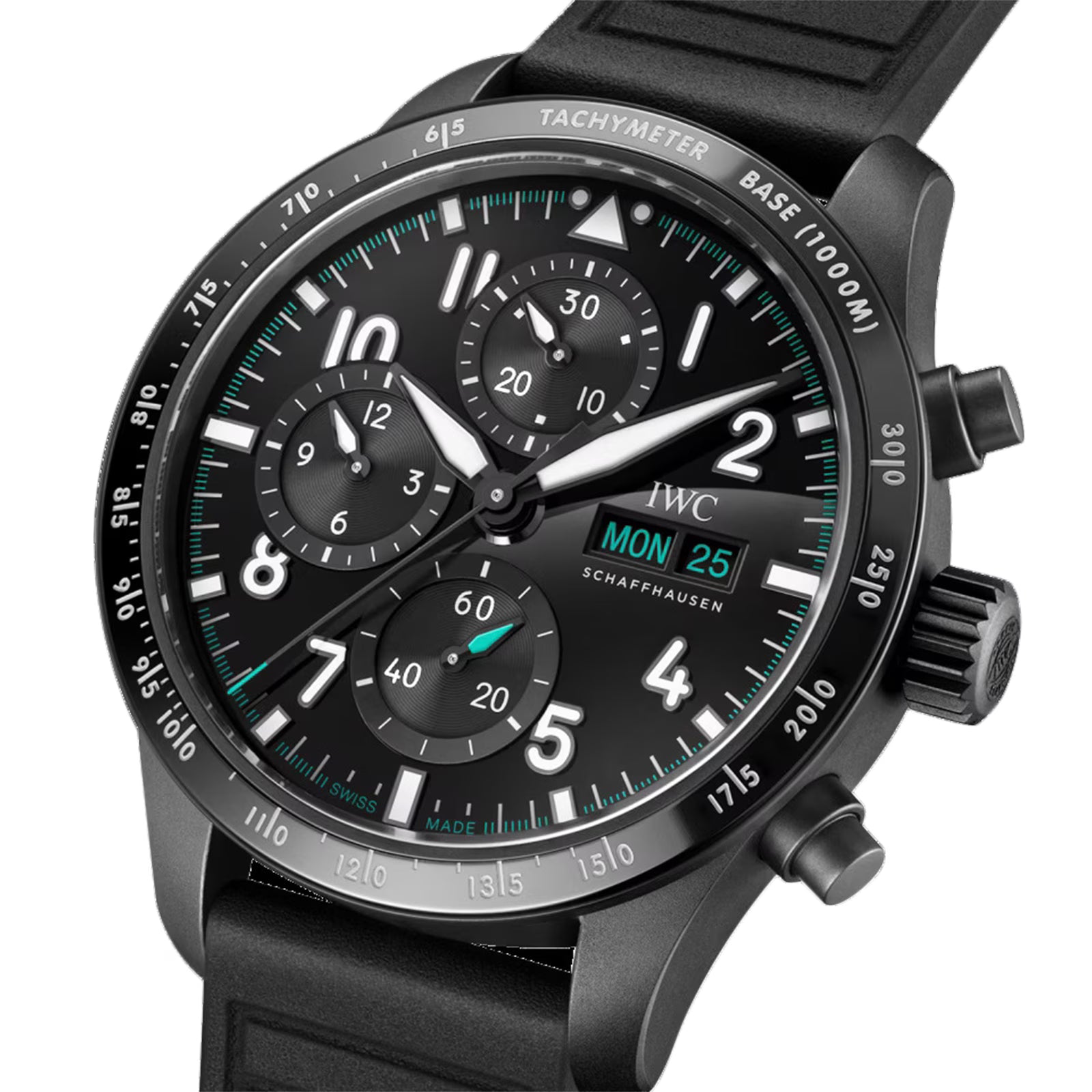 IWC Pilot Performance Chronograph 41mm Mercedes AMG Petronas Formula OneTM Team Mens Watch Black Rubber IW388306 - Image 2