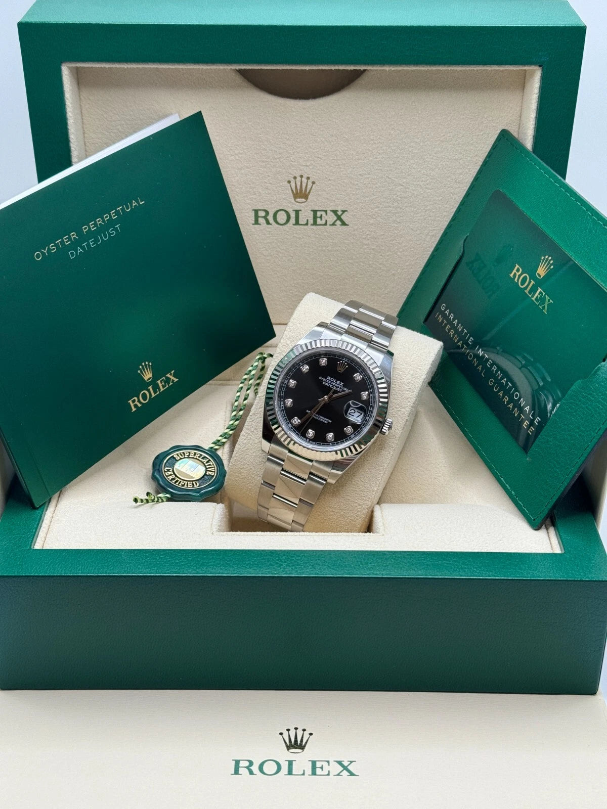 Rolex Datejust 41mm 126334 Black Diamond Oyster Stainless Steel Mens Watch - Image 9
