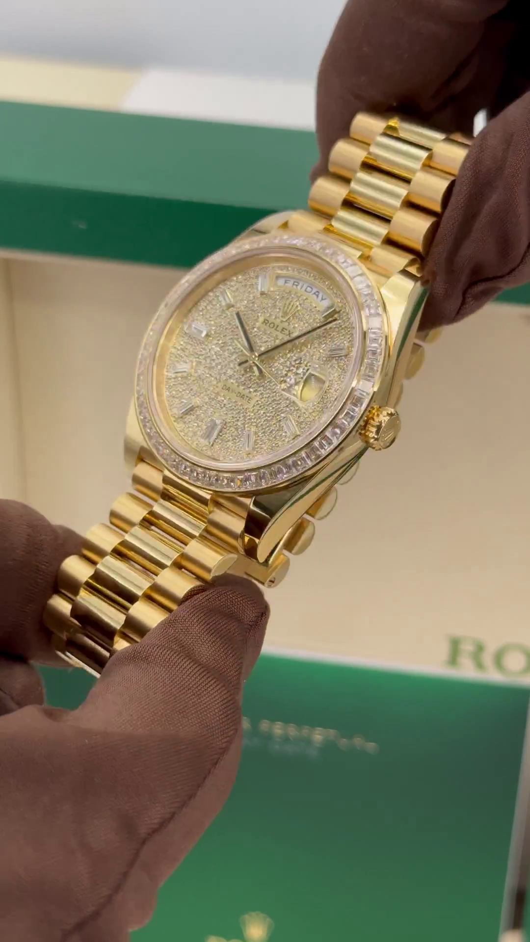 Rolex Day-Date 40mm 228398TBR-0036 Diamond Paved Dial President Watch - Image 6