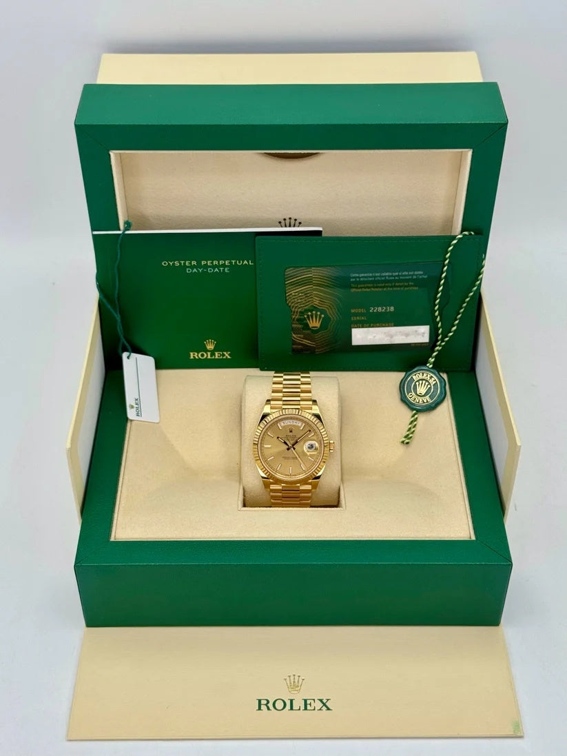 Rolex Day-Date President 40mm Yellow Gold Champagne Index Dial - 228238 - Image 6