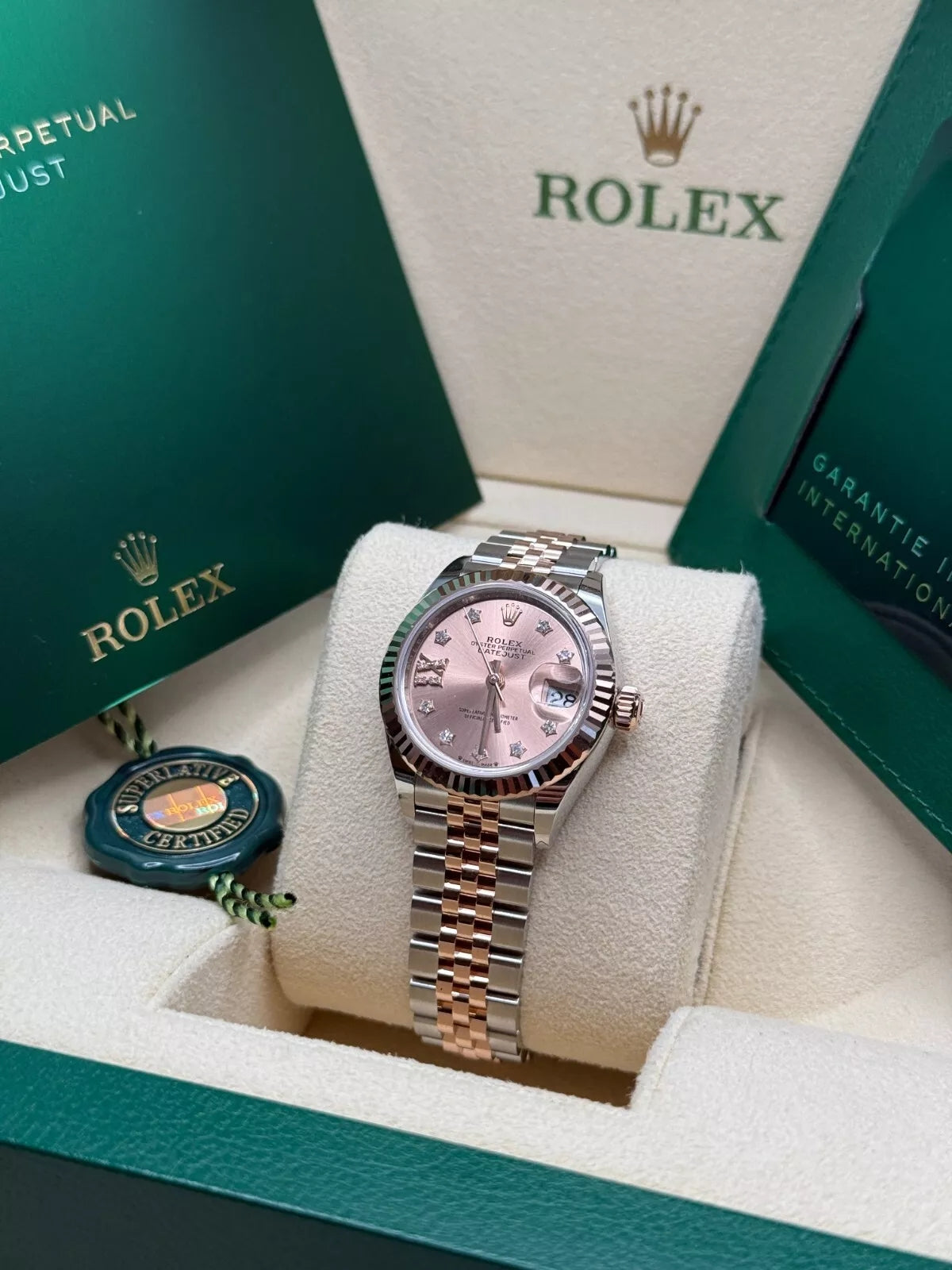 Rolex Lady-Datejust 28mm 279171 Rose-colour Diamond Set Oyster Stainless Steel and Rose Gold - Image 4