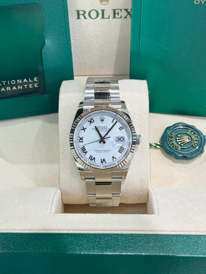 Rolex Datejust 36mm 126234 White Roman Dial Oyster Stainless Steel Mens - Image 8