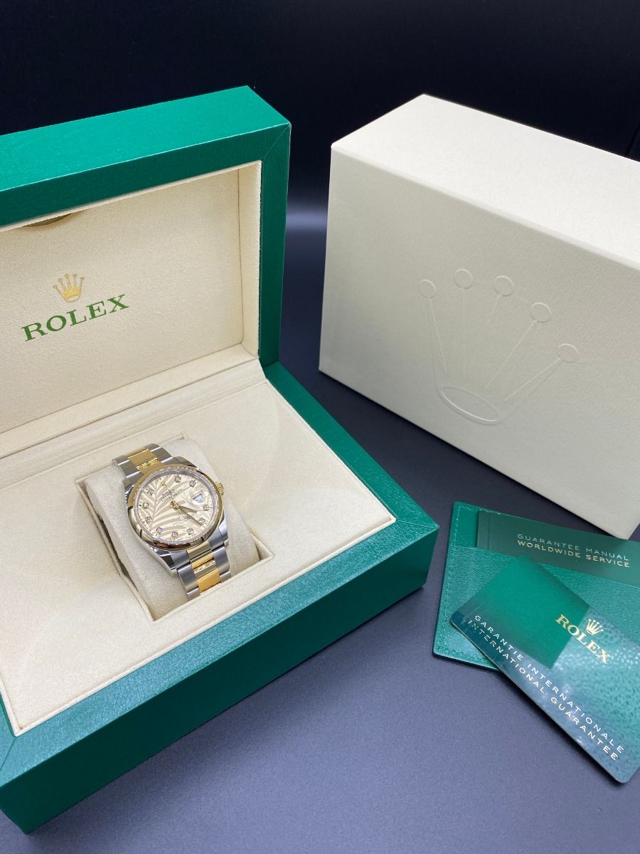 Rolex Datejust 36mm 126203 Golden Palm Dial Domed Bezel Oyster Bracelet - Image 11