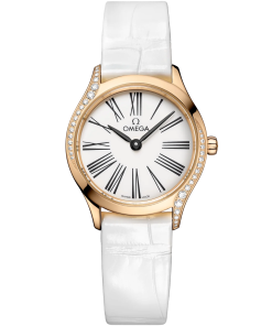 Omega De Ville Mini Trésor 26mm White Dial with Diamonds Moonshine�?18k Rose Gold Strap 428.58.26.60.04.001