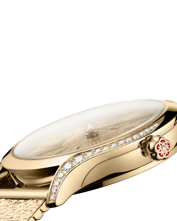 Omega De Ville Mini Trésor 26mm Yellow Dial with Diamonds Moonshine�?18k Rose Gold Bracelet 428.55.26.60.99.001 - Image 6