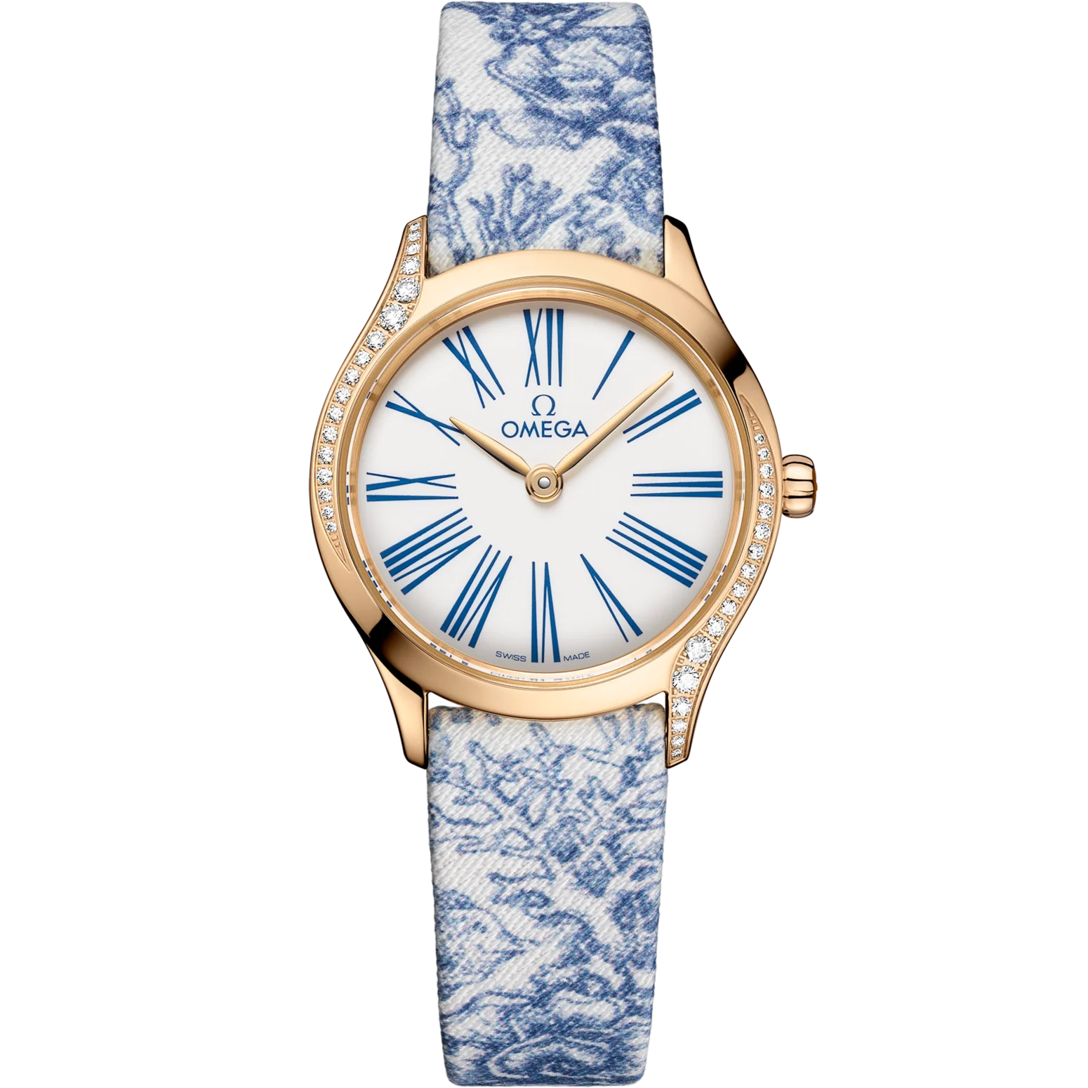 Omega De Ville Mini Trésor 26mm White Dial with Diamonds Moonshine�?18k Rose Gold Strap 428.57.26.60.04.001