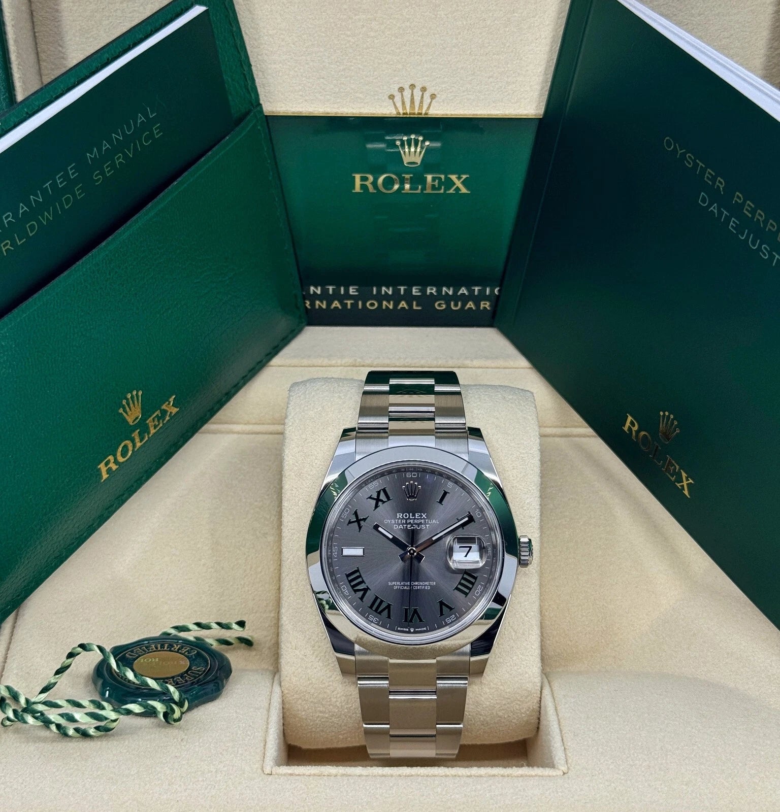 Rolex Datejust 41mm 126300 Slate Roman Oyster Stainless Steel Watch - Image 6