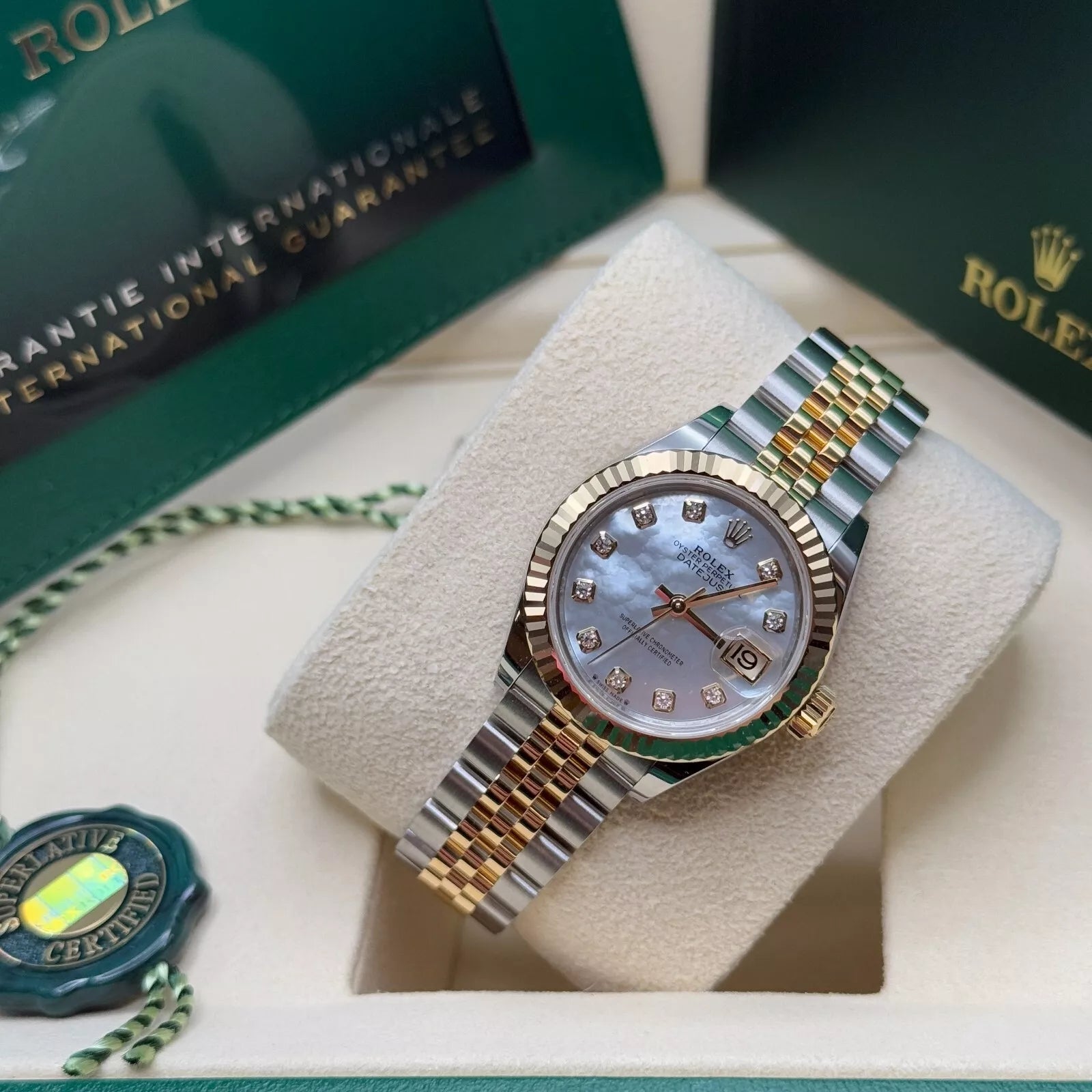Rolex Lady-Datejust 28mm 279173 Mother of Pearl Diamond Dial Oyster Bracelet - Image 6