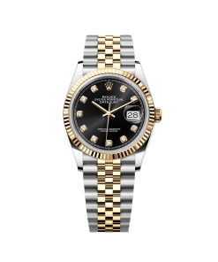 Rolex Datejust 36mm 126233 Custom Black Dial Jubilee Bracelet Watch