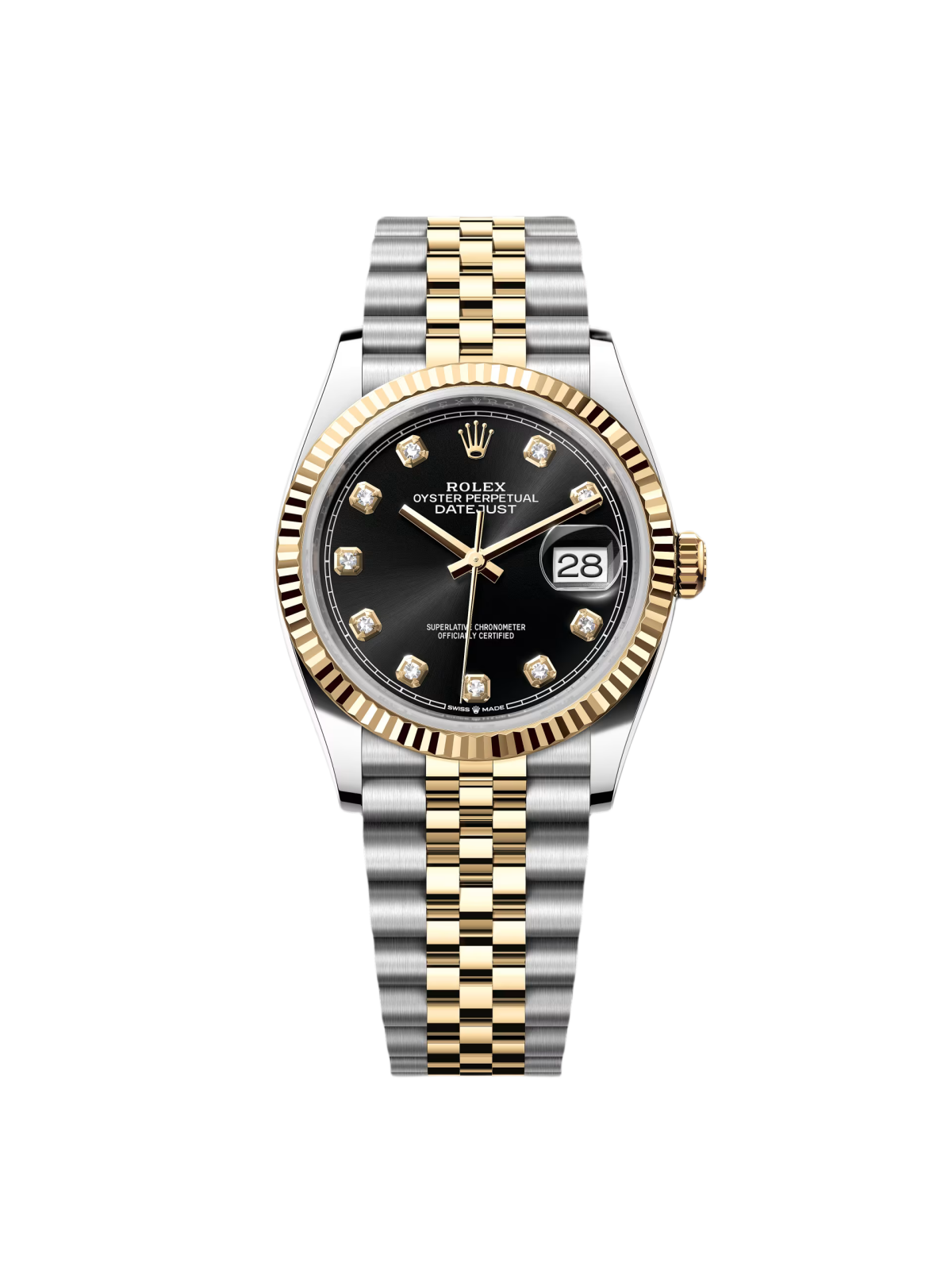 Rolex Datejust 36mm 126233 Custom Black Dial Jubilee Bracelet Watch
