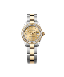 Alternative view of Rolex Lady-Datejust 28mm 279383RBR Champagne Diamond Dial Yellow Rolesor Oyster Bracelet
