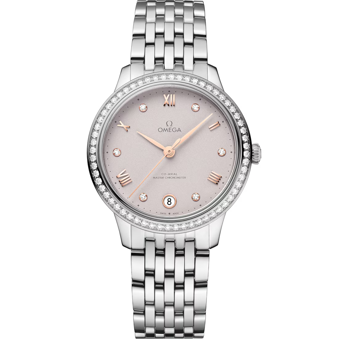Omega De Ville Prestige, Stainless Steel and Diamond-set, 34 mm 434.15.34.20.52.002