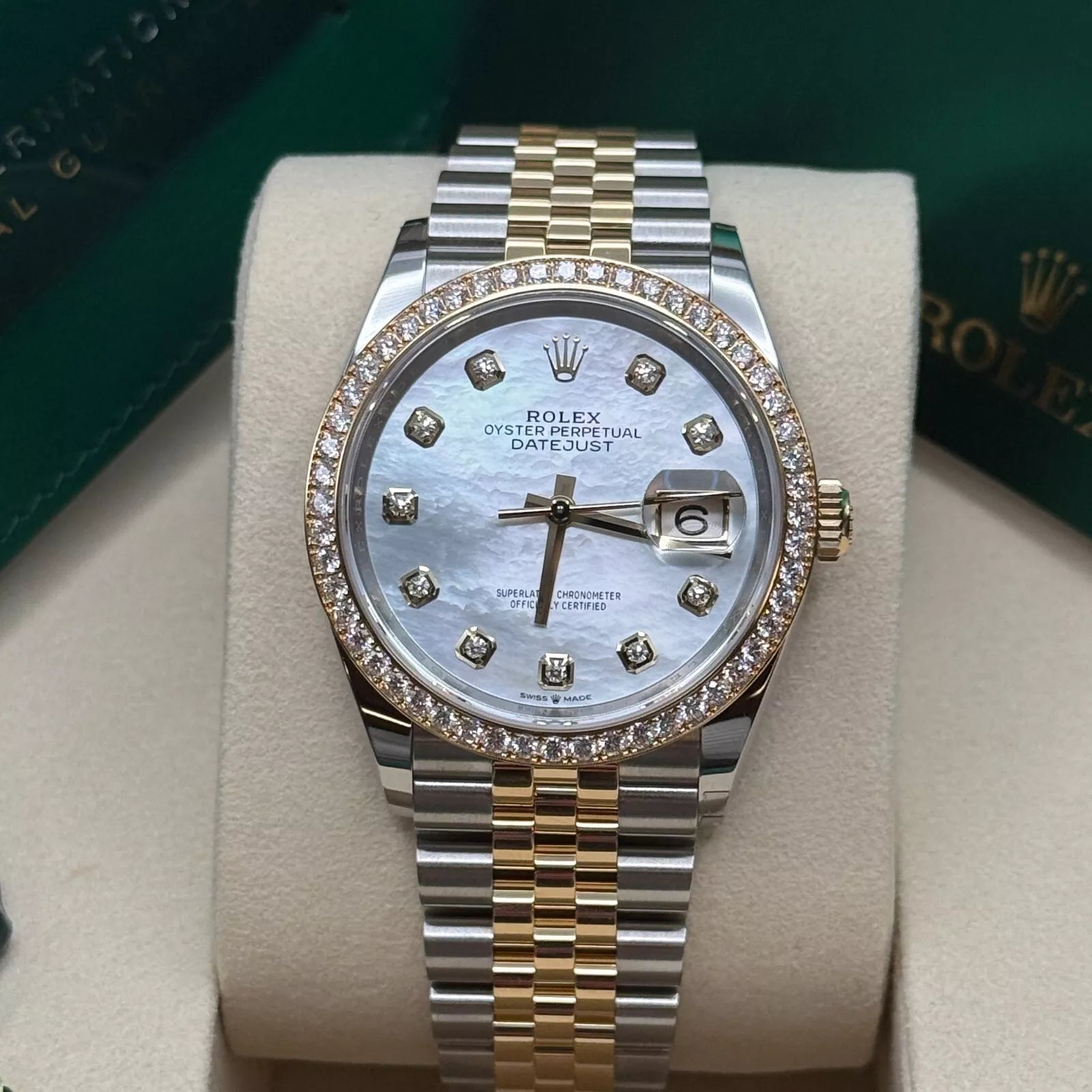 Rolex Datejust 36mm 126283 White Mother-of-Pearl Dial Jubilee Bracelet Watch - Image 8