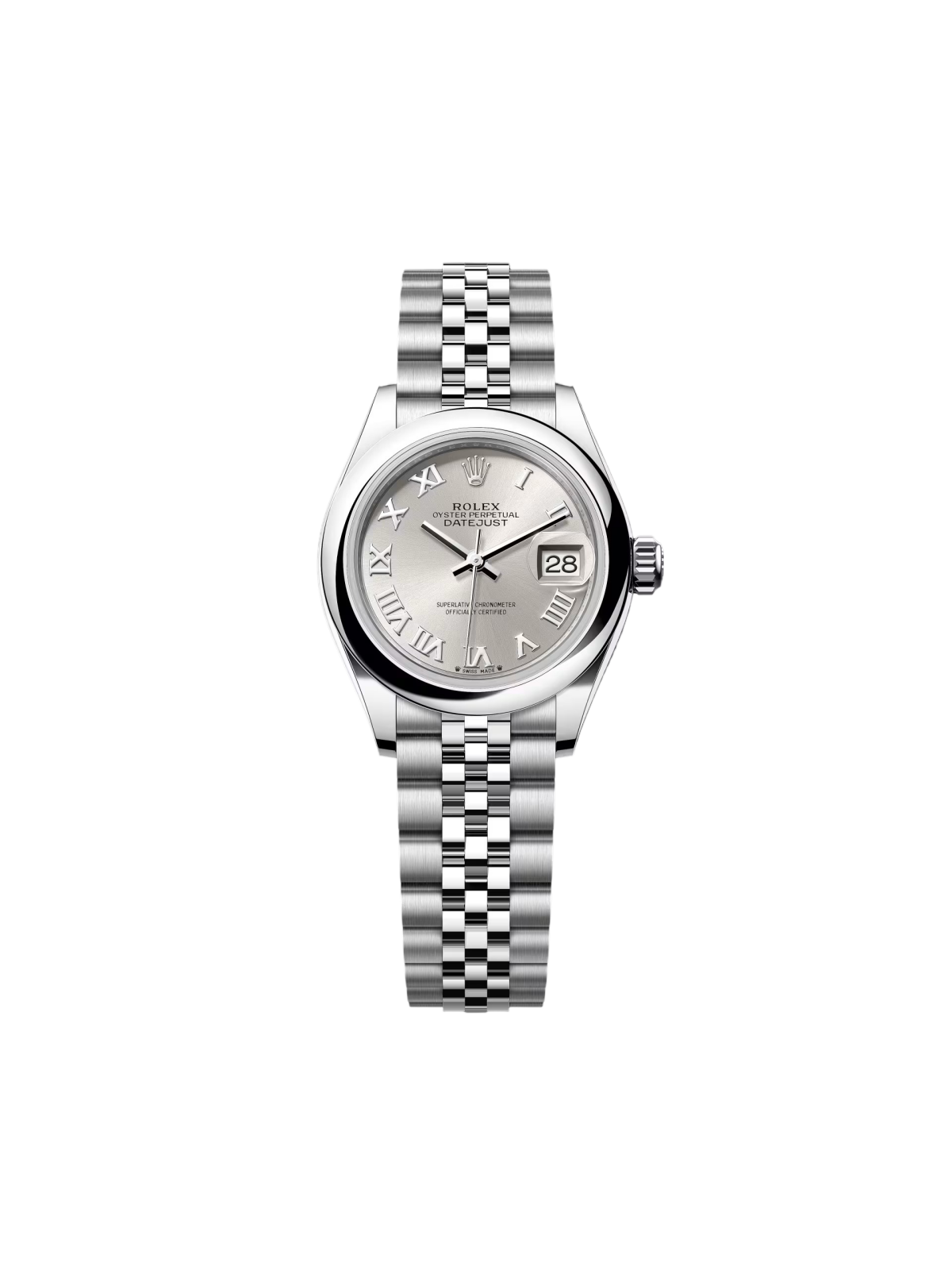 Rolex Lady-Datejust 28mm m279160 Oyster Perpetual Silver Dial Oyster Bracelet - Image 3