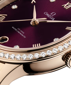 Alternative view of Omega De Ville Prestige 34mm Red Dial with Diamonds Sedna�?18k Rose Gold Bracelet 434.55.34.20.61.001