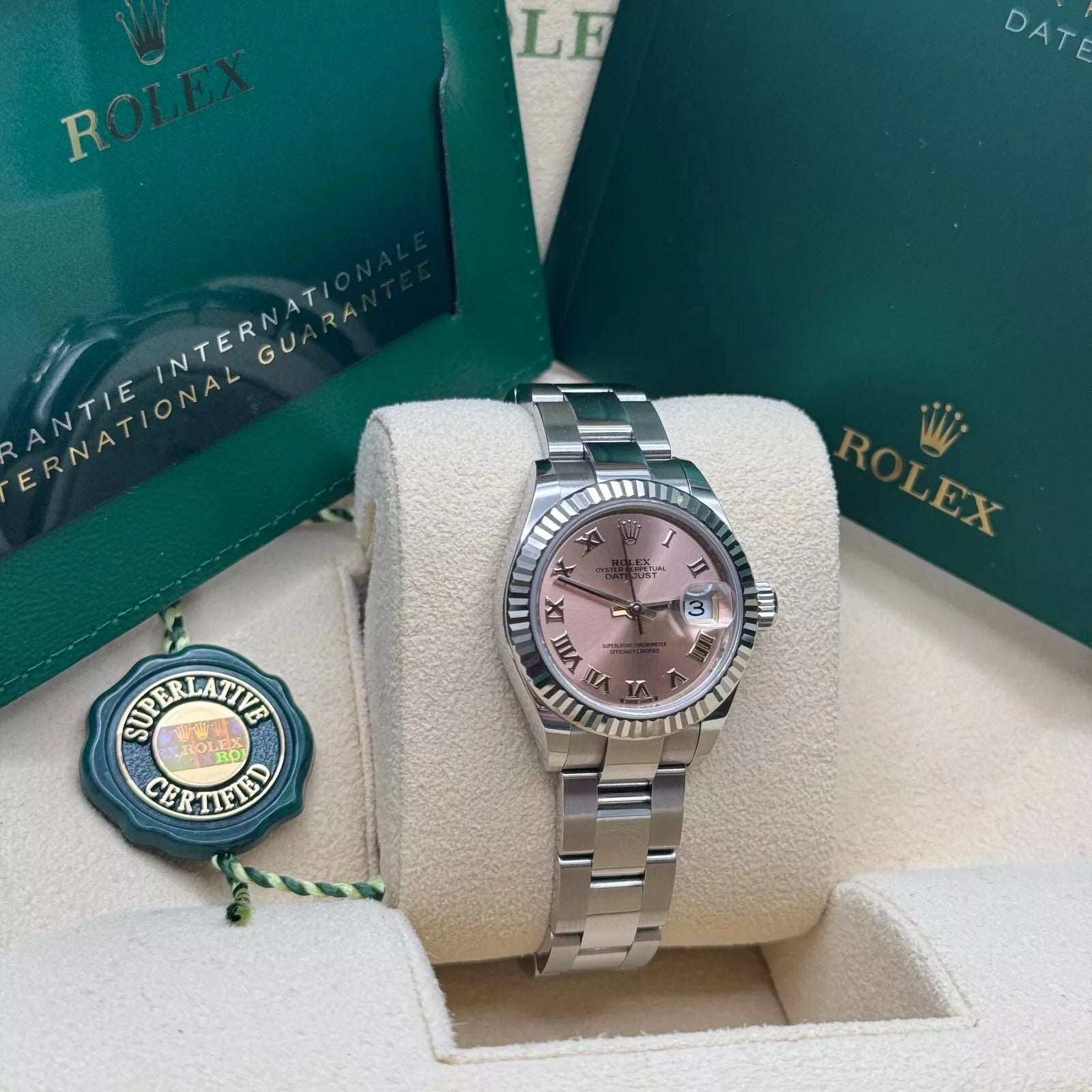 Rolex Lady-Datejust 28mm 279174 Pink Roman Dial Oyster Bracelet - Image 4