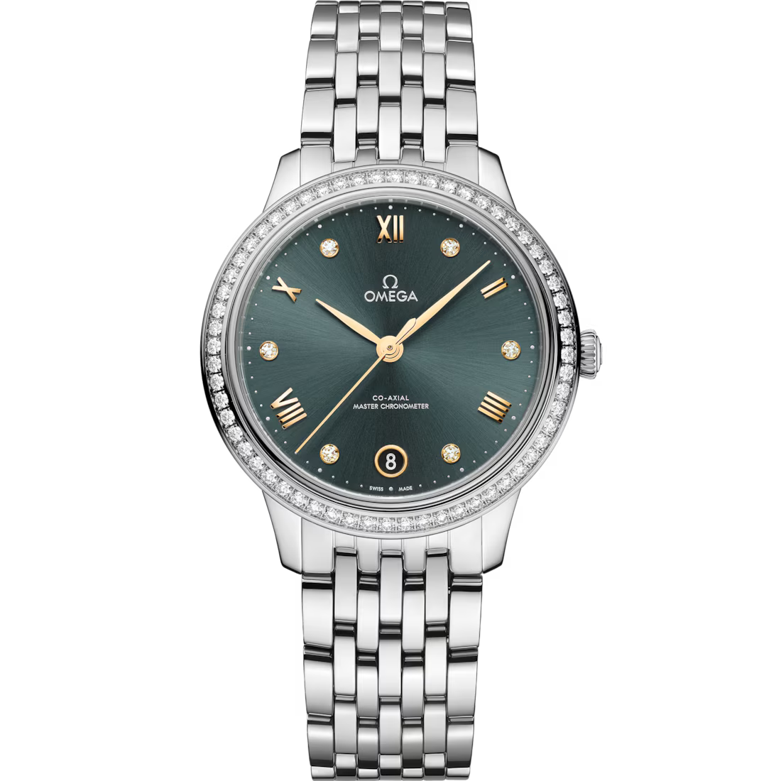 Omega De Ville Prestige, Stainless Steel and Diamond-set, 34 mm 434.15.34.20.60.001