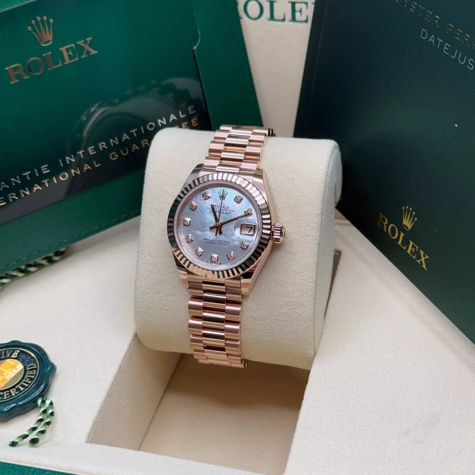 Rolex Lady-Datejust 28mm 279175 Mother-of-Pearl Dial President Everose Gold - Image 2