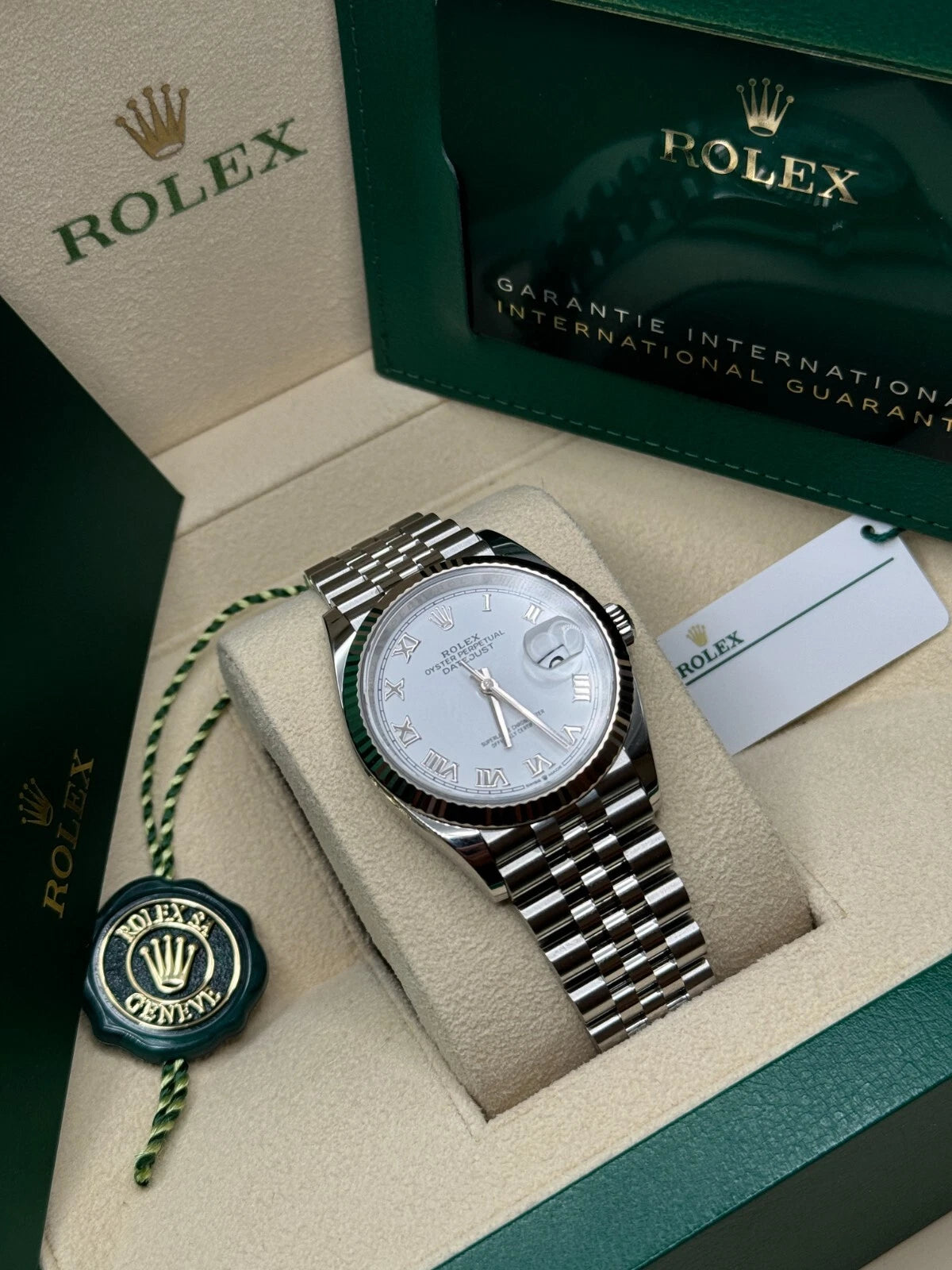 Rolex Datejust 41mm 126334 White Roman Oyster Stainless Steel Mens Watch - Image 10