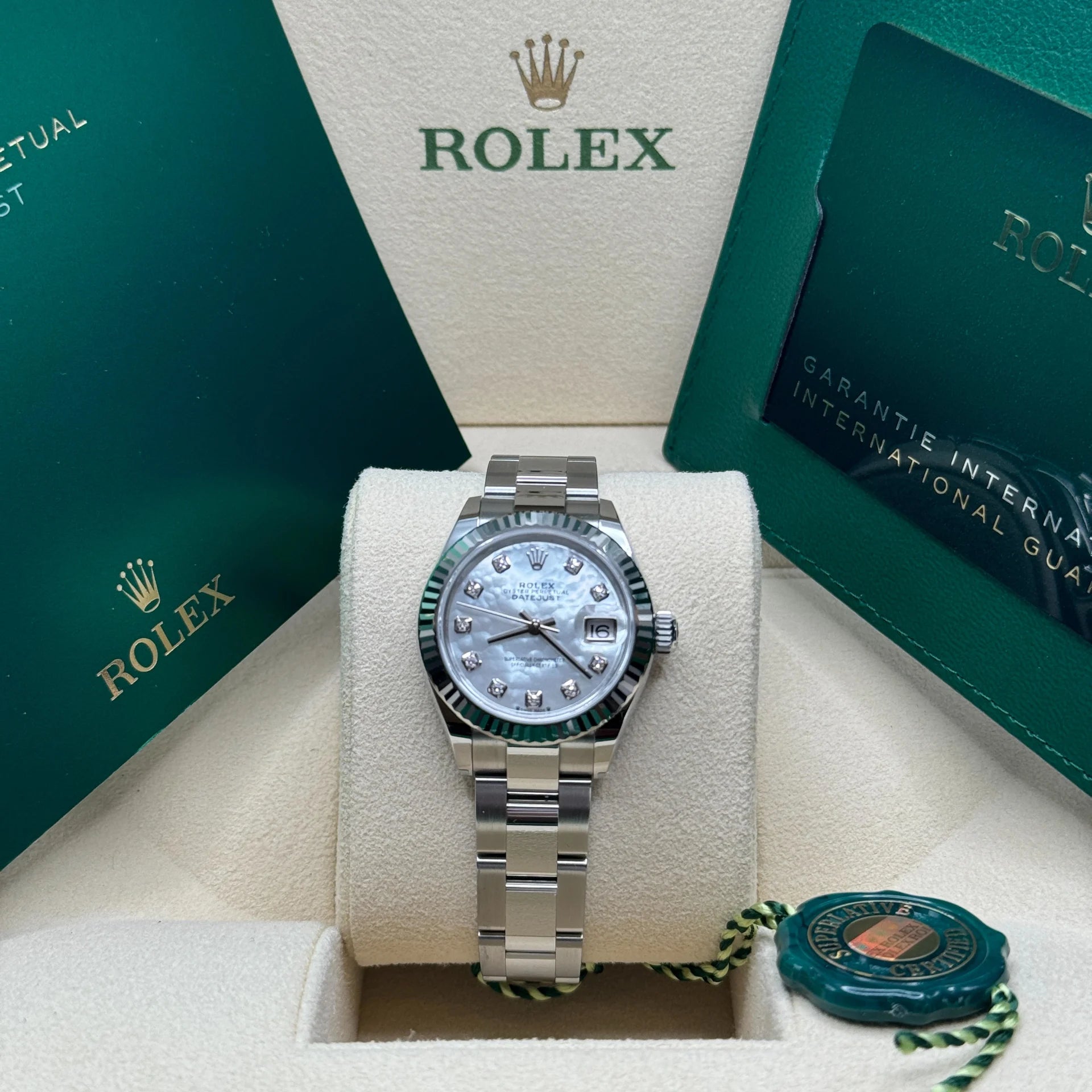 Rolex Lady-Datejust 28mm 279174 Mother Of Pearl Diamond Dial Oyster Bracelet - Image 2
