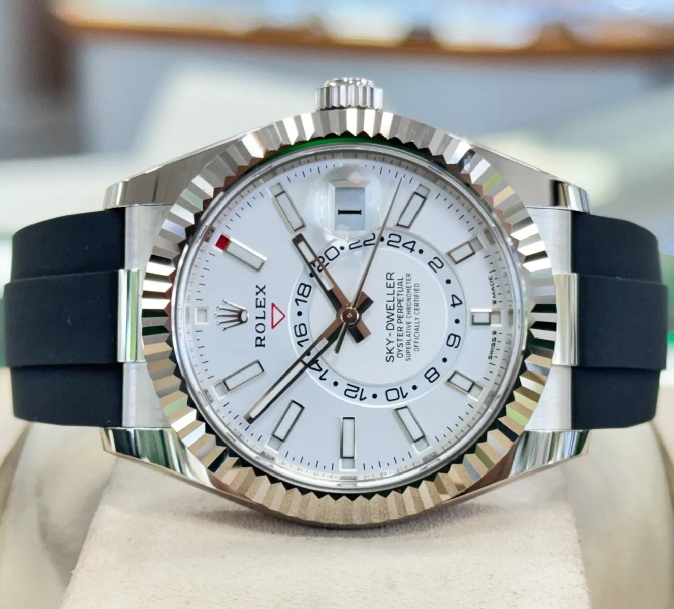 Rolex Sky-Dweller 42mm White Gold White Dial Oysterflex - 336239 - Image 2